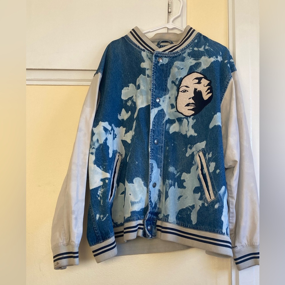 Reworked Vintage Denim Varsity Jacket